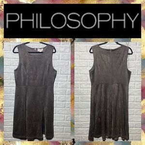 NWT MSRP $118 philosophy Scoop Neck Faux Suede Dress Women's Size 12